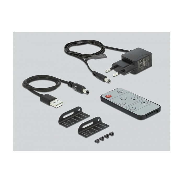 DeLOCK Conmutador HDMI 3 x Entrada a 1 x Salida 4K 60 Hz con Extractor de Audio, Negro, Metal