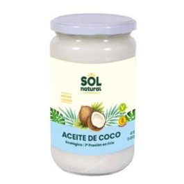 SOLNATURAL Aceite de Coco Virgen 580Ml Bio Primera Presión en Frío Alimento Vegano Sin Gluten