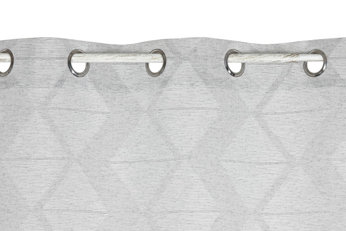 DKD Home Decor Cortina de Poliéster Gris Claro 140x260 cm con 8 Anillas