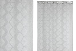 DKD Home Decor Cortina de Poliéster Gris Claro 140x260 cm con 8 Anillas