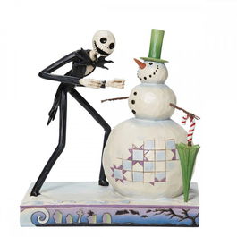 Enesco Figura Disney The Nightmare Before Christmas - Muñeco de Nieve de Resina Pintado a Mano 16.5 cm