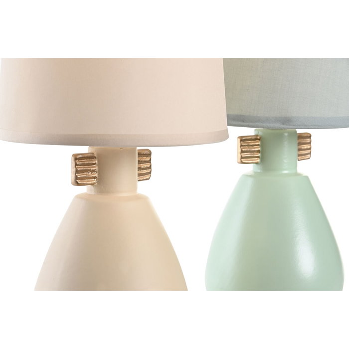 DKD Home Decor Lámpara de Sobremesa de Gres y Poliéster, Surtido de 2 Unidades