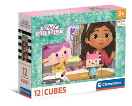 Clementoni Puzzle Rompecabezas Infantil 12 Cubos La Casa de Gabby para Niños a Partir de 3 Años