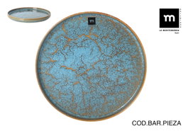 La Mediterranea Bandeja Redonda Scratch Blue (Pack de 8) 26.5x2.6cm