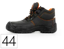 Safetop Bota de seguridad de cuero grabado con suela de acero S3 SR negro talla 44