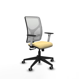 PIQUERAS Y CRESPO Silla de oficina Motilla con mecanismo Sincro, Crema y Blanco