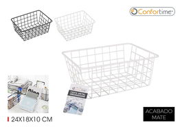 Confortime Cesta Organizadora de Metal 24,5 x 17,9 x 10 cm (12 Unidades)