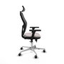PIQUERAS Y CRESPO Silla de oficina Jorquera con mecanismo Sincro/Traslack, Blanco/Negro