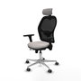 PIQUERAS Y CRESPO Silla de oficina Jorquera con mecanismo Sincro/Traslack, Blanco/Negro