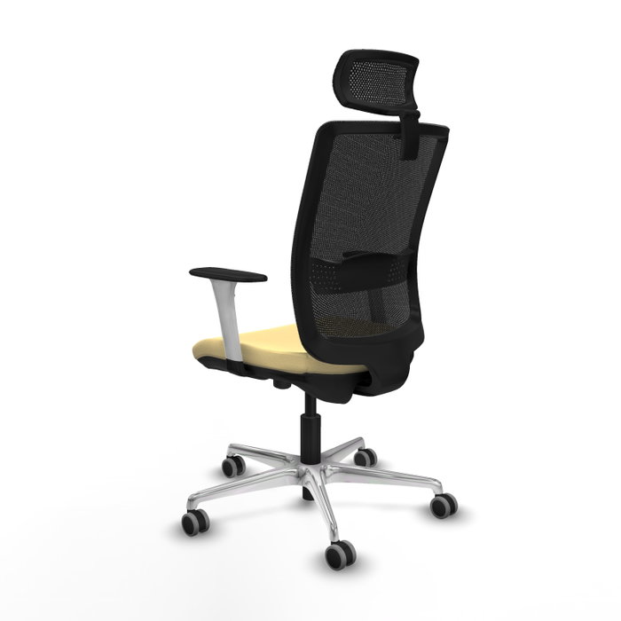 PIQUERAS Y CRESPO Silla de oficina Haches con mecanismo Sincro/Traslack Crema y Negro