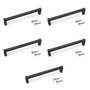 Emuca Lote de 5 tiradores para mueble Bergen, L173mm, intereje 160mm, Aluminio, Pintado negro