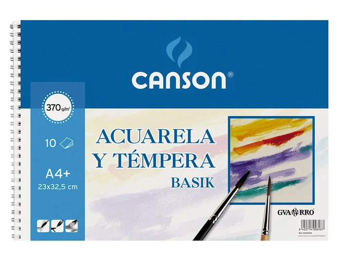 Canson Bloc Dibujo Acuarela DIN A4 Espiral 23x32.5 cm 10 Hojas 370 gr/m2 Certificado FSC