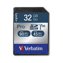 Verbatim PRO Tarjeta de Memoria SDHC 32GB Clase 10 UHS I 90MB/s lectura