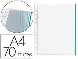Q-connect Funda multitaladro DIN A4 con borde verde, 70 mc