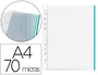 Q-connect Funda multitaladro DIN A4 con borde verde, 70 mc