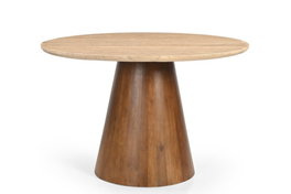 DKD Home Decor Mesa de Comedor Mango y Mármol 120x120x79