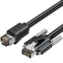 Vention Cable de Red Ethernet RJ45 SFTP Cat6A 2m Negro - Para Cámaras Industriales, 10 Gbps, Blindaje Doble, 26 AWG