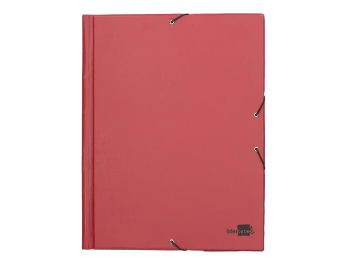 Liderpapel Carpeta de solapas color rojo con cierre de gomas