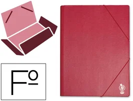 Liderpapel Carpeta de solapas color rojo con cierre de gomas