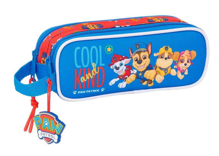 SAFTA Portatodo Doble Patrulla Canina Paw Patrol Dos Compartimentos Cremalleras Asa Mano 21x6x8cm