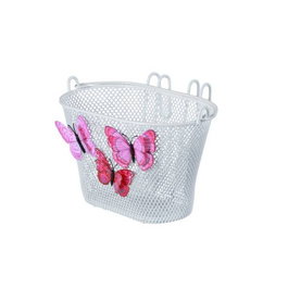 Basil JASMIN Cesta Delantera Niños Acero Blanco Mariposas 28x20x19 cm