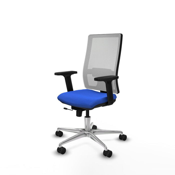 PIQUERAS Y CRESPO Silla de oficina Horna con mecanismo Sincro/Traslack, Azul y Blanco
