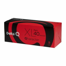 Delta Cápsulas Qharacter para cafeteras Delta, Caja de 40