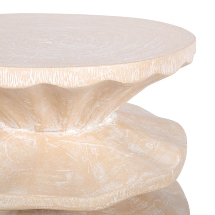 DKD Home Decor Mesita Auxiliar Item Home Madera Mungur Tallada 30 x 30 x 45 cm