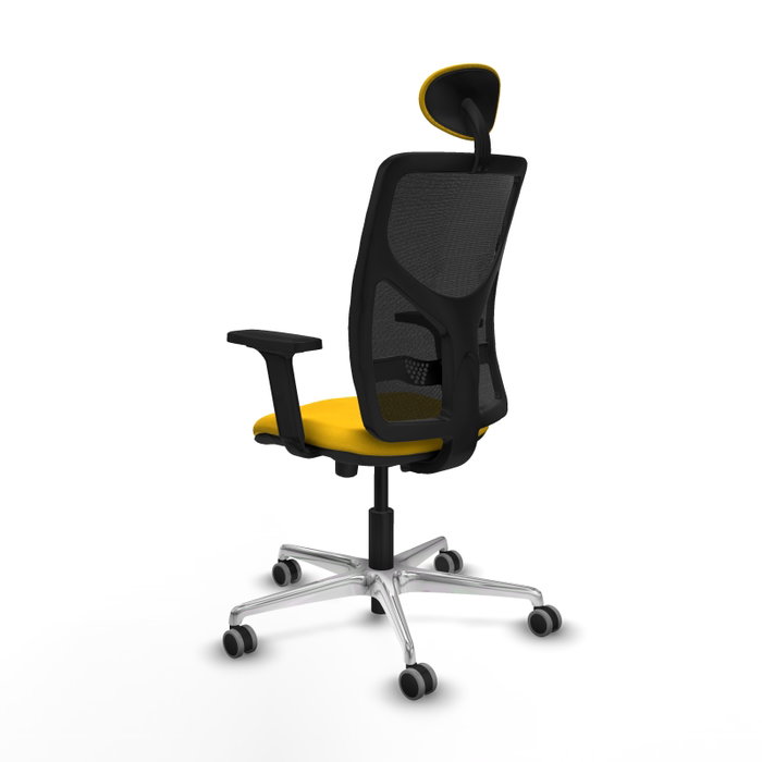 PIQUERAS Y CRESPO Silla de oficina Motilla con mecanismo Sincro/Traslack, Amarillo y Negro