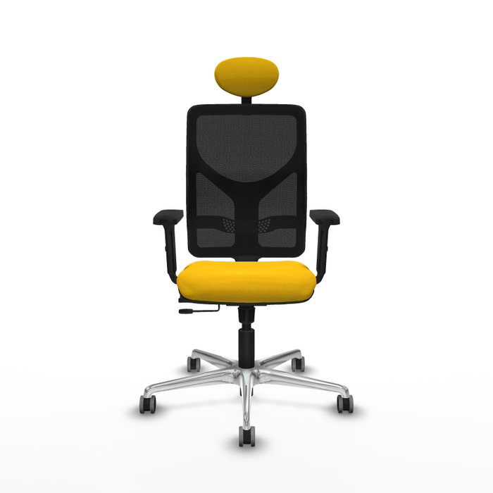 PIQUERAS Y CRESPO Silla de oficina Motilla con mecanismo Sincro/Traslack, Amarillo y Negro