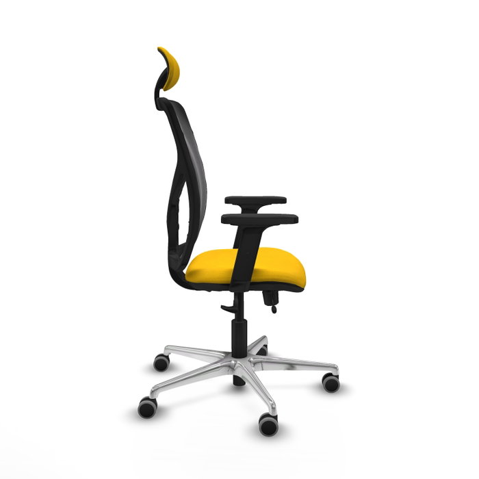 PIQUERAS Y CRESPO Silla de oficina Motilla con mecanismo Sincro/Traslack, Amarillo y Negro
