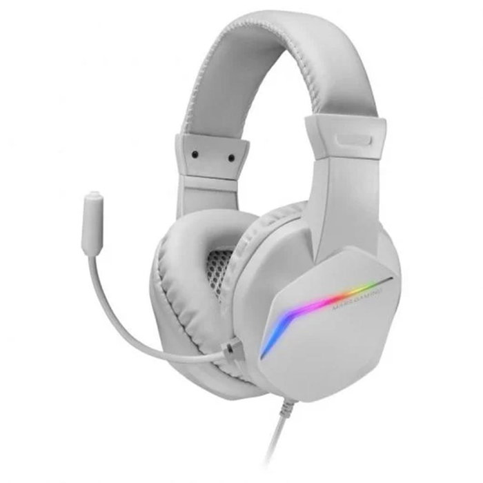 Mars Gaming Kit Combo Pack MCPRGB3 Blanco: Alfombrilla XXL, Teclado TKL H-Mech FRGB, Ratón RGB Flow 3200DPI y Auriculares