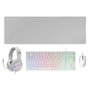 Mars Gaming Kit Combo Pack MCPRGB3 Blanco: Alfombrilla XXL, Teclado TKL H-Mech FRGB, Ratón RGB Flow 3200DPI y Auriculares
