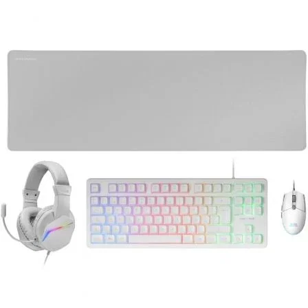 Mars Gaming Pack Gaming MCP-RGB3WES: Teclado RGB H-Mech, Ratón RGB 3200 DPI, Auriculares FRGB Rainbow y Alfombrilla XXL Mars Gaming Pack Gaming MCP-RGB3WES: Teclado RGB H-Mech, Ratón RGB 3200 DPI, Auriculares FRGB Rainbow y Alfombrilla XXL