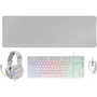 Mars Gaming Pack Gaming MCP-RGB3WES: Teclado RGB H-Mech, Ratón RGB 3200 DPI, Auriculares FRGB Rainbow y Alfombrilla XXL
