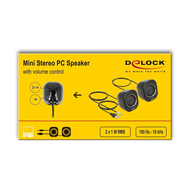 DeLOCK Mini altavoces estéreo 27002 con conector de 3,5 mm y USB