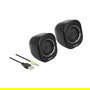 DeLOCK Altavoces Estéreo Mini para PC, 2.0 Canales, 2W, Conexión 3.5 mm y USB, Plug & Play, Negro/Gris