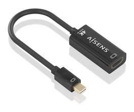 AISENS - CONVERSOR MINI DP A HDMI 4K@60HZ, MINI DP/M-HDMI/H NEGRO, 15CM