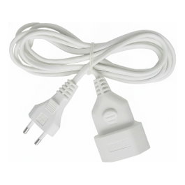 Brennenstuhl Prolongador Eléctrico 3m Cable H03VVH2-F Blanco Euro Conector Macho a Hembra
