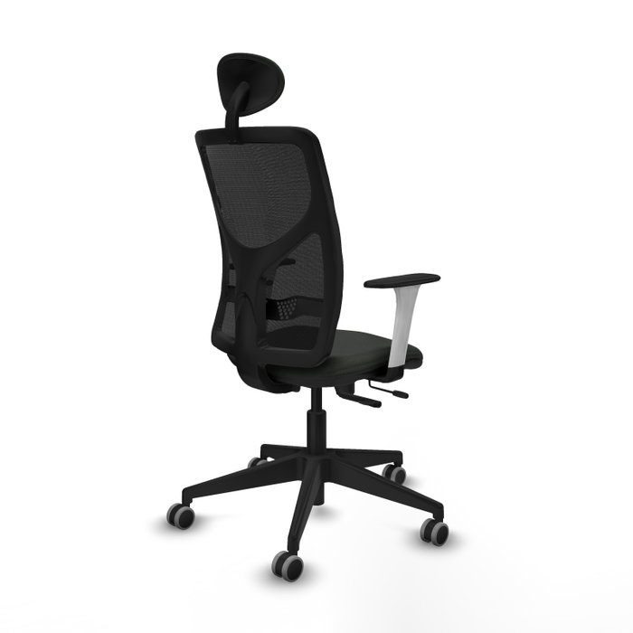 PIQUERAS Y CRESPO Silla de oficina Motilla con mecanismo Sincro/Traslack y cabecero fijo, Negro