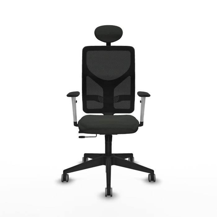 PIQUERAS Y CRESPO Silla de oficina Motilla con mecanismo Sincro/Traslack y cabecero fijo, Negro