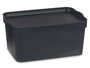 Kipit Caja Plástico con Tapa 7.5 L Antracita 21x14.2x32 cm (Set de 12)