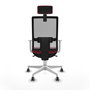 PIQUERAS Y CRESPO Silla de oficina Horna con mecanismo Sincro, Tela Granate y Malla Gris