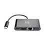 Tripp Lite U444-06N-HGUB-C Adaptador Multipuerto USB-C con HDMI, Puerto USB 3.0, Gigabit Ethernet y Carga PD 60W - Negro