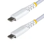 StarTech.com Cable de Carga USB-C Trenzado de 30cm, 60W, Blanco