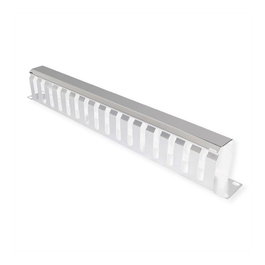 VALUE Placa frontal 19 pulgadas 1 HE con canal de paso 40x60mm gris