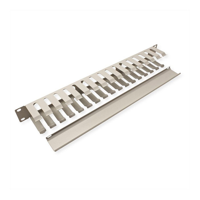VALUE Panel guíacables 19 pulgadas 1U con canal de gestión 40x60mm Gris