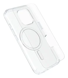 OtterBox Symmetry Series Clear con MagSafe y Premium Glass para Apple iPhone 16, Transparente