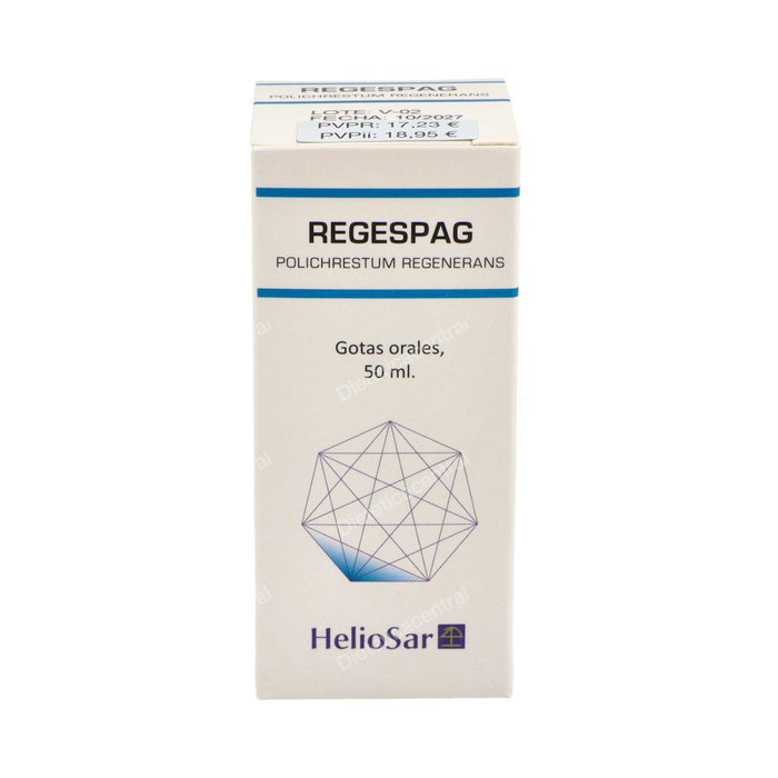 HELIOSAR Regespag Polichrestum 50 ml - Complemento Alimenticio en Gotas con Antioxidantes, Selenio, Vitamina E y Plantas Tradicionales para el Sistema Inmune HELIOSAR Regespag Polichrestum 50 ml - Complemento Alimenticio en Gotas con Antioxidantes, Selenio, Vitamina E y Plantas Tradicionales para el Sistema Inmune