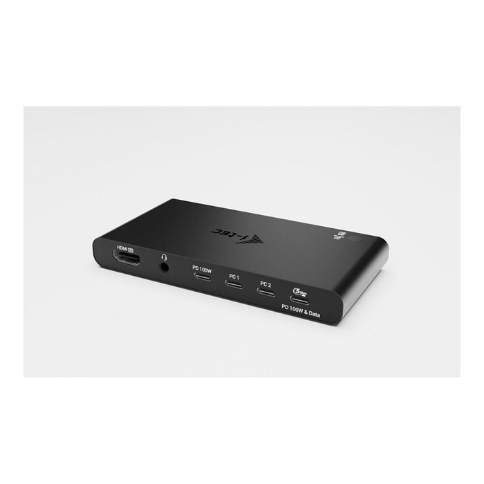 I-Tec KVM Docking Station HDMI para 2 PCs, 2x USB-C PD 100W, USB 3.2, 4K 60Hz
